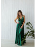 Emerald Green Velvet Convertible Bridesmaid Dress